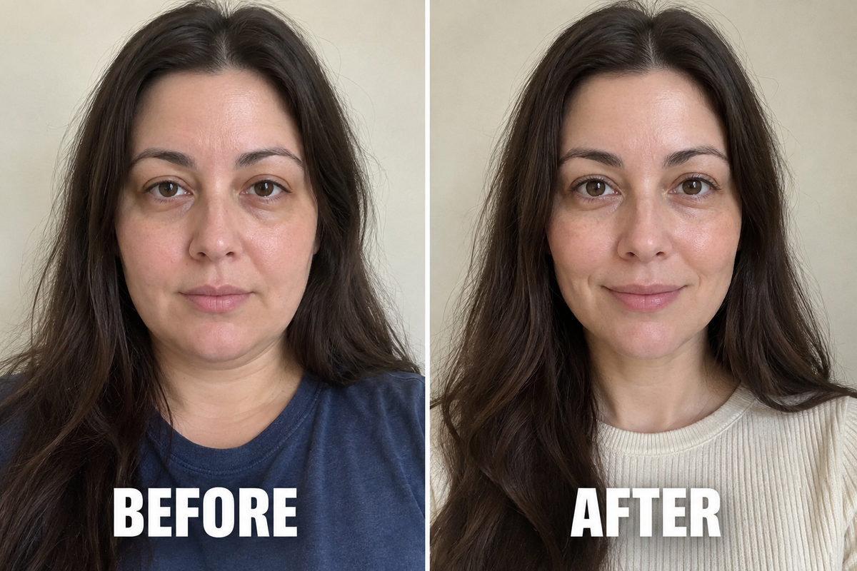 A customer’s before and after photo.